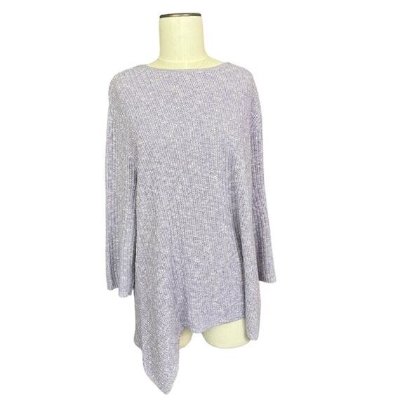 J. Jill Pure Jill Sweater Womens XL Marled Asymmetric Hem Tunic Top Cotton Blend - Picture 1 of 9